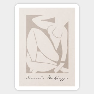 Henri Matisse Blue nude inspired, Neutral art Sticker